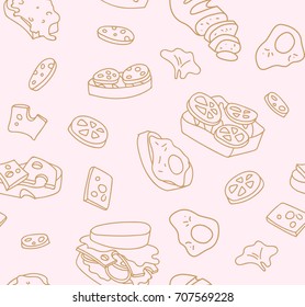 Seamless background, vector, sandwiches