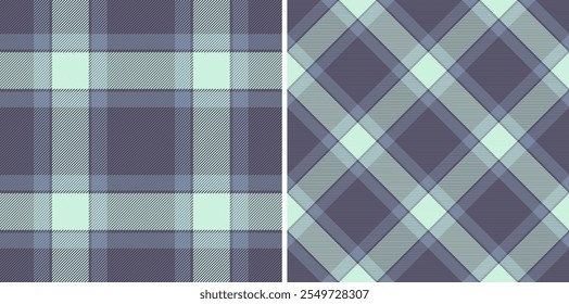 Vetor de fundo contínuo de textura de verificação de tartan com um padrão de tecido xadrez. Definido em cores do mar. Papel de parede quadriculado geométrico abstrato colorido.