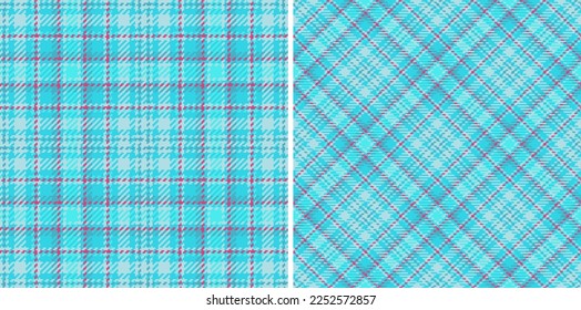 Seamless background vector. Tartan fabric pattern. Check textile plaid texture in set.