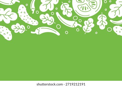 Fondo sin fisuras con iconos vegetales. Doodle siluetas de Elementos de cosecha.