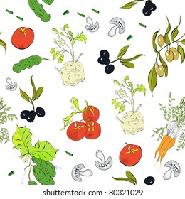 Seamless background with vegetables