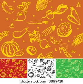 Seamless background from vegetables. Can be painted in any color.