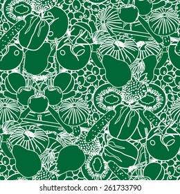 Seamless background with vegetables and fruit