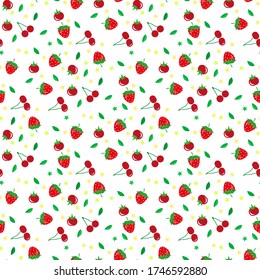 Seamless background with vegetables and fruit. eps10