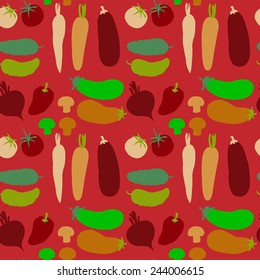 Seamless background with a vegetables on bright background