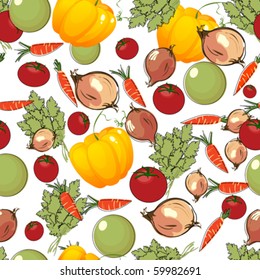 Seamless background with vegetables, pattern