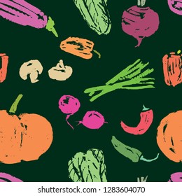 Seamless background of vegetables sketches