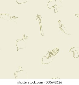 Seamless background with vegetables for your design