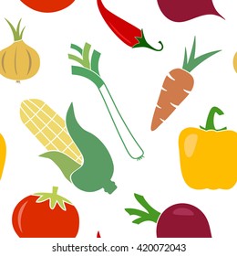 Seamless background with vegetables for your design