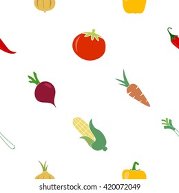 Seamless background with vegetables for your design