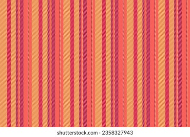 Seamless background vertical of stripe vector fabric with a textile lines pattern texture in red and amber colors.