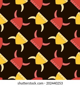 Seamless background with viking hats