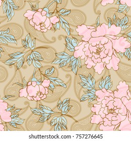 Seamless background. Vintage abstract collage in scrapbook style.