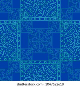Seamless background.  Vintage color background for paper or cover. Abstract geometrical ethnic ornament with northern motifs. Vector texture.