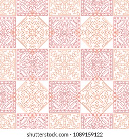 Seamless background.  Vintage color background for paper or cover. Abstract geometrical ethnic ornament with northern motifs. Vector texture.