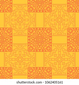 Seamless background.  Vintage color pattern for paper or cover. Abstract geometrical ethnic ornament with northern motifs. Vector texture.