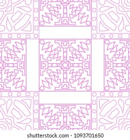 Seamless background.  Vintage color pattern for paper or cover. Abstract geometrical ethnic ornament with northern motifs. Vector texture.