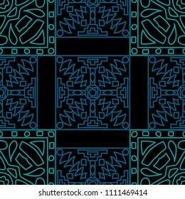 Seamless background.  Vintage color pattern for wallpaper or cloth design. Abstract geometrical ethnic ornament with northern motifs. Vector texture.