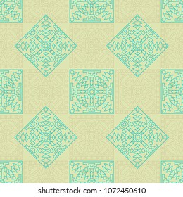 Seamless background.  Vintage color vector pattern for paper or cover. Abstract geometrical ethnic ornament with northern motifs. Vector texture.