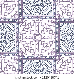Seamless background.  Vintage color vector pattern for fabric or paper. Abstract geometrical ethnic ornament with northern motifs. Vector texture.