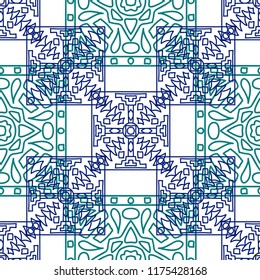 Seamless background.  Vintage color vector pattern for fabric or paper. Abstract geometrical ethnic ornament with northern motifs. Vector texture.