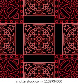 Seamless background.  Vintage color background for wallpaper or cloth design. Abstract geometrical ethnic ornament with northern motifs. Vector texture.