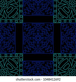 Seamless background.  Vintage colorful vector background for fabric or paper. Abstract geometrical ethnic ornament with northern motifs. Vector texture.