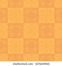 Seamless background.  Vintage colorful vector background for paper or cover. Abstract geometrical ethnic ornament with northern motifs. Vector texture.