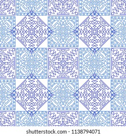 Seamless background.  Vintage colorful vector background for paper or cover. Abstract geometrical ethnic ornament with northern motifs. Vector texture.