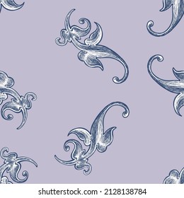 Seamless background of vintage decorative design elements
