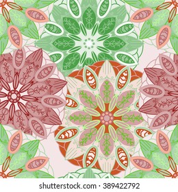 Seamless background. Vintage decorative elements. Hand-drawn background. Islam, Arabic, Indian, Ottoman motifs. Ideal for printing on fabric or paper.