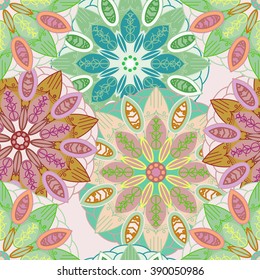 Seamless background. Vintage decorative elements. Hand-drawn background. Islam, Arabic, Indian, Ottoman motifs. Ideal for printing on fabric or paper.