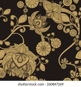 Seamless background with vintage floral pattern