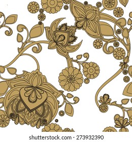 Seamless background with vintage floral pattern