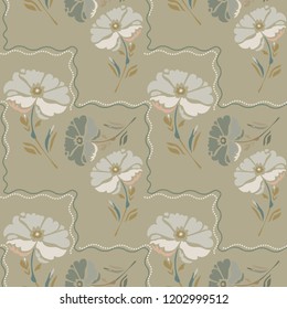 Seamless background with vintage flowers.