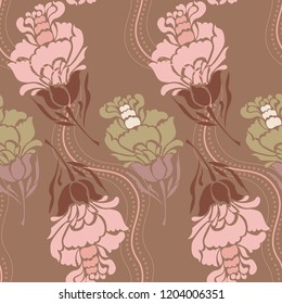 Seamless background with vintage flowers.