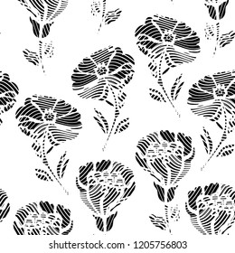 Seamless background with vintage flowers.
