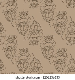 Seamless background with vintage flowers.