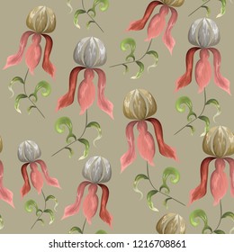 Seamless background with vintage flowers 