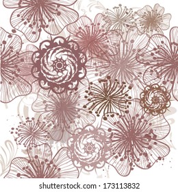 seamless background with vintage flowers. Vector