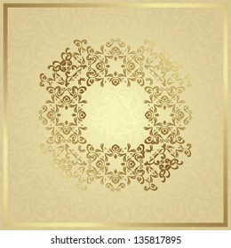 Seamless background with vintage frame in retro style