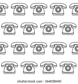 seamless background with vintage phone