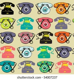 seamless background with vintage phone