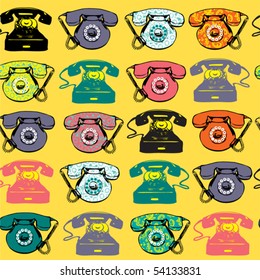 seamless background with vintage phone