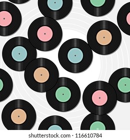 seamless background with vinyl records