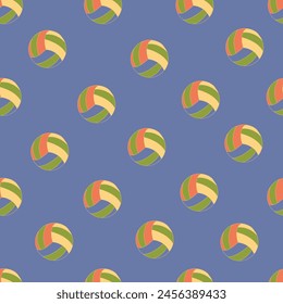 Seamless background of volleyball ball. Fashionable ball pattern for wrapping paper, wallpaper, stickers, notebook cover.