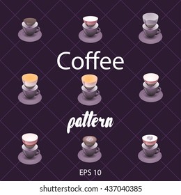 seamless background with volumetric cups