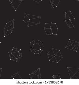 Seamless background of volumetric geometrical shapes. Vector illustration
