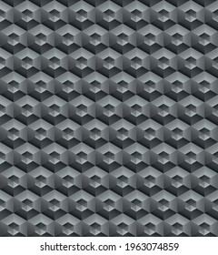 seamless background, wallpaper - design like honeycomb, gray edition