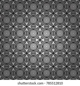 A seamless background. Wallpaper in the geometrical style. Graphic vector pattern. Abstract ornament. Black, white and gray texture.